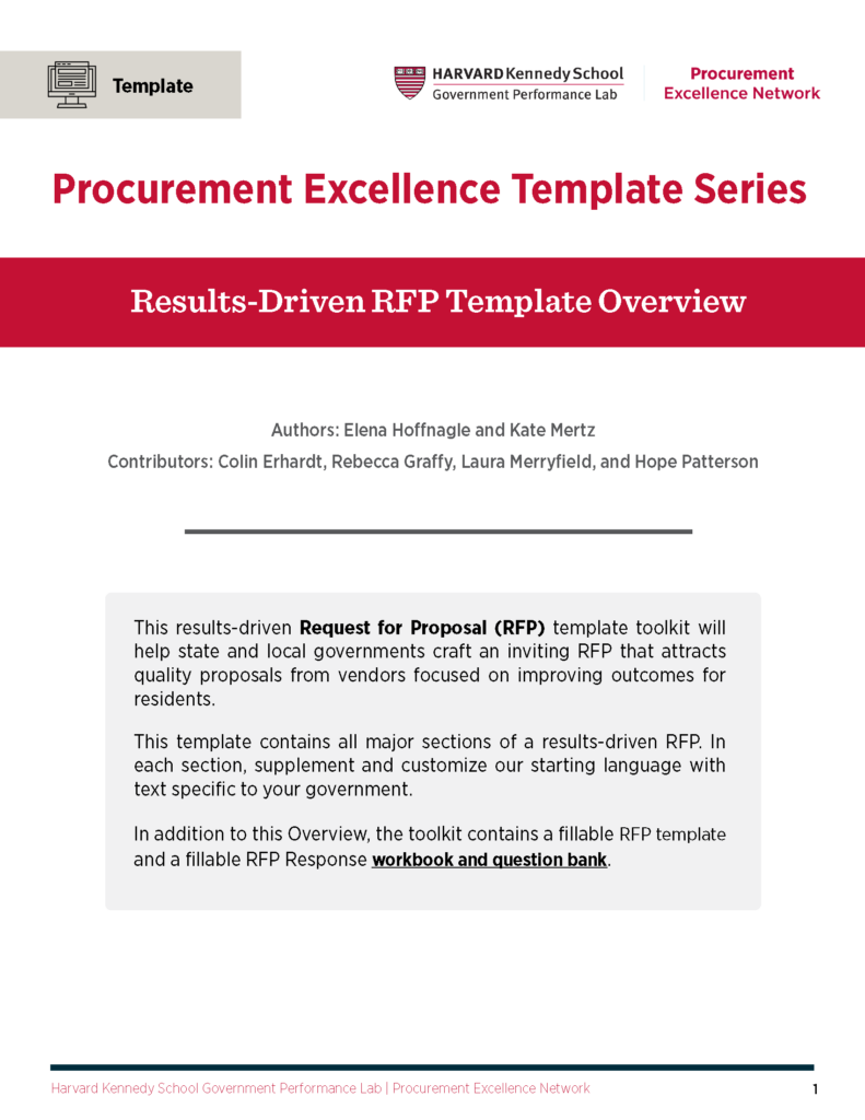 Results Driven RFP Template Procurement Excellence Network   Image Of Results Driven RFP Page 01 791x1024 